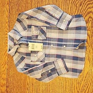 Lucky Brand snap front, long sleeve Blue/white/pink Plaid Size 2T NWT